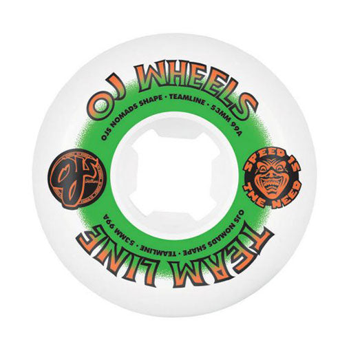 OJs Team Line Original Wht/Orn/GRN Nomads 95A Wheels 53mm