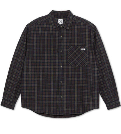 Polar Mitchell Flannel Button Down Shirt - Navy/Brown