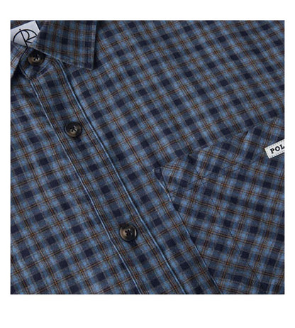 Polar Mitchell Flannel Button Shirt Blue Brown