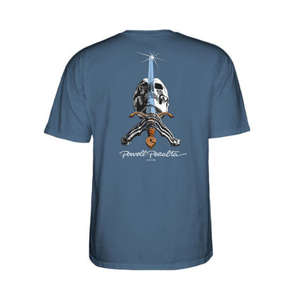 Powell Peralta Skull & Sword T-Shirt - Indigo Blue