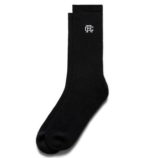 Reigning Champ Cotton Blend Crew Sock Black/White