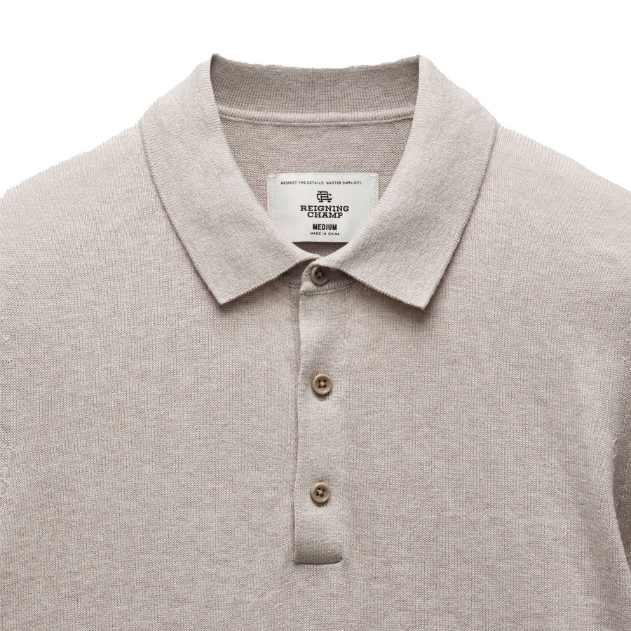 Reigning Champ Cotton Cashmere Riviera Polo Sand