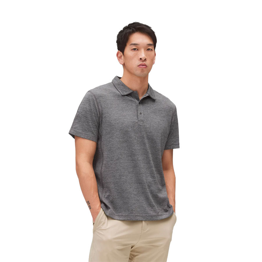 Reigning Champ Solotex Mesh Tiebreak Polo H.Carbon