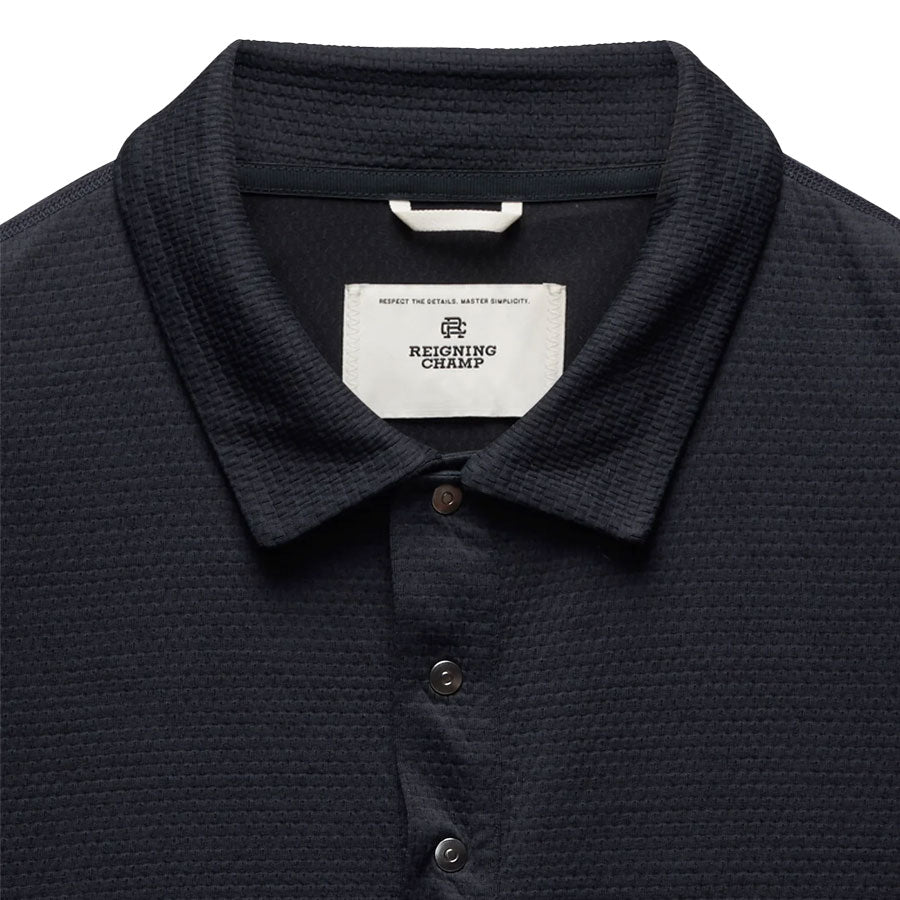 Reigning Champ Solotex Mesh Tiebreak Polo Navy