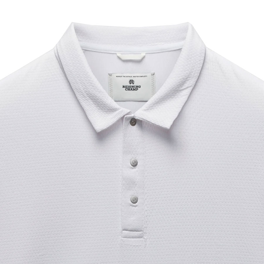 Reigning Champ Solotex Mesh Tiebreak Polo White