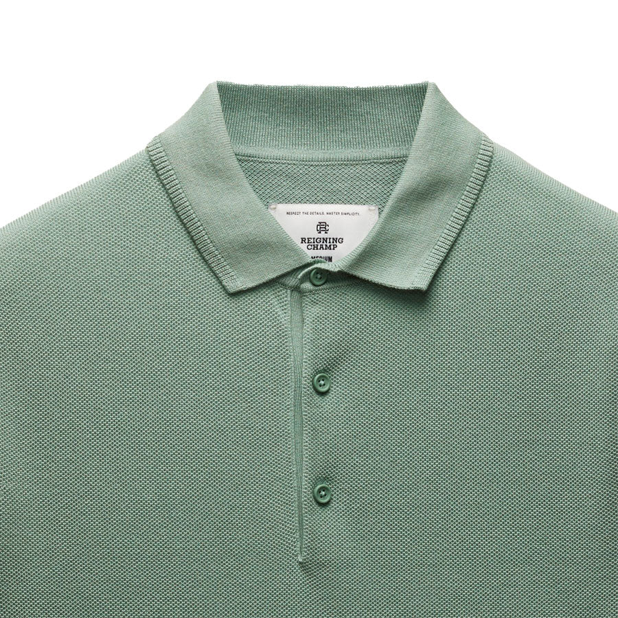 Reigning Champ Supima Knit Polo Sage