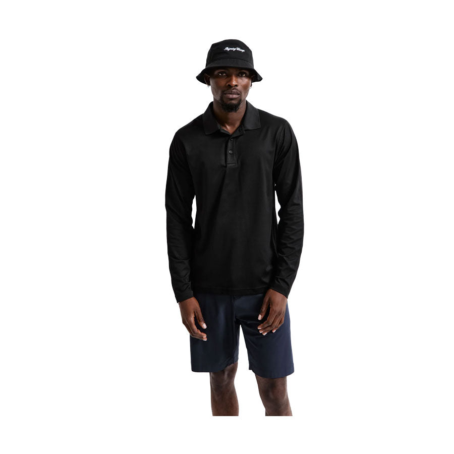 Reigning Champ Tech Pique LS Playoff Polo Shirt Black