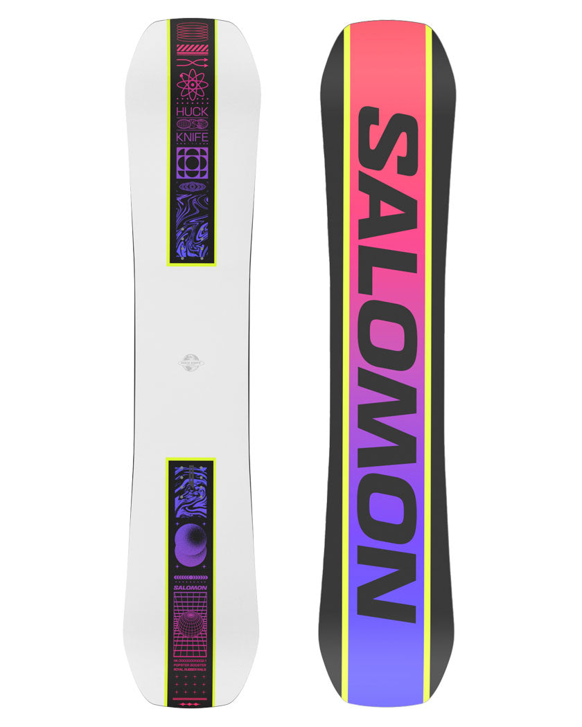 When you can't keep them out of the park, the Salomon Huck Knife Grom is a high performance board for keen grom shredders. A true twin high-performance park board features Quad Camber for a mix of forgiveness and edge control, and a Popster Construction with an Aspen Core for more pop off the lip than you can throw a Chupa Chup at.