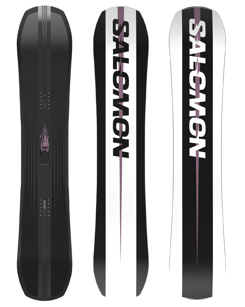 The 2025 Salomon Assassin Pro builds on what the Assassin brings to the table, but better and thanks to a new shape for this year, you get even more out of your board that you could ever imagine. With similar specs to the Assassin but having a more responsive flex, more carbon, and better dampening and durability in the sidewall, the Pro truely takes it to the next level.