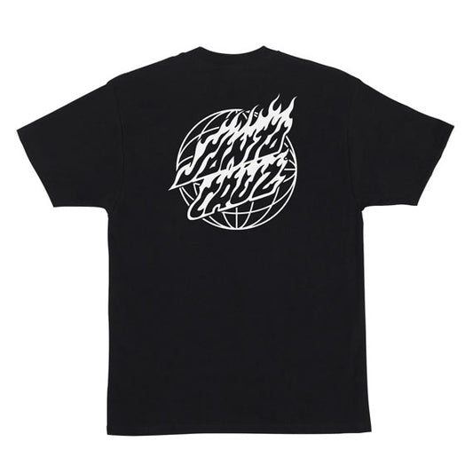 Santa Cruz Global Flame Dot Mono T-Shirt - Black