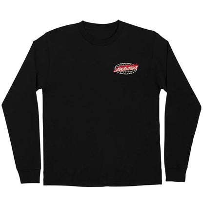 Santa Cruz Long Sleeve T-Shirt Global Flame Dot - Black