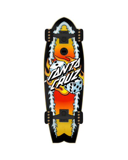 Santa Cruz Shark Flaming Dice Dot Cruiser 8.81"