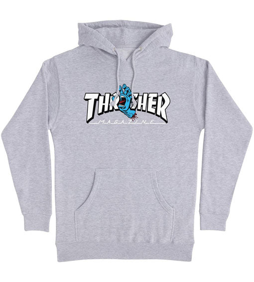 Santa Cruz Thrasher Screaming Logo Hooded Sweatshirt - Heather Grey