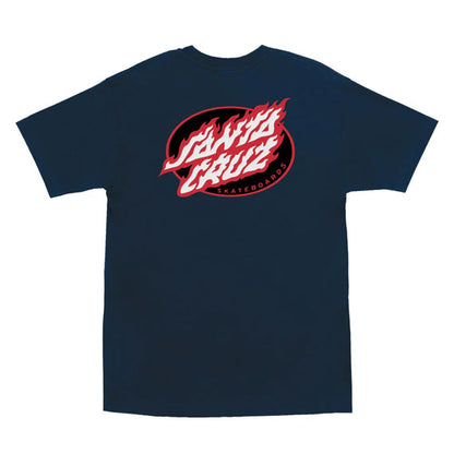 Santa Cruz True Oval Flame Dot T-Shirt - Navy