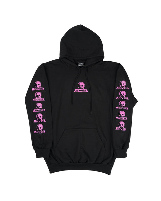 Skull Skates Ink Pink Hooded Sweatshirt  - Black