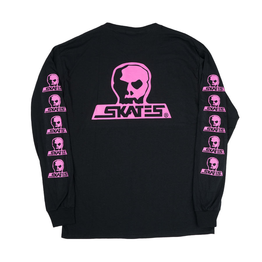 Skull Skates L/S T-Shirt Ink Pink - Black