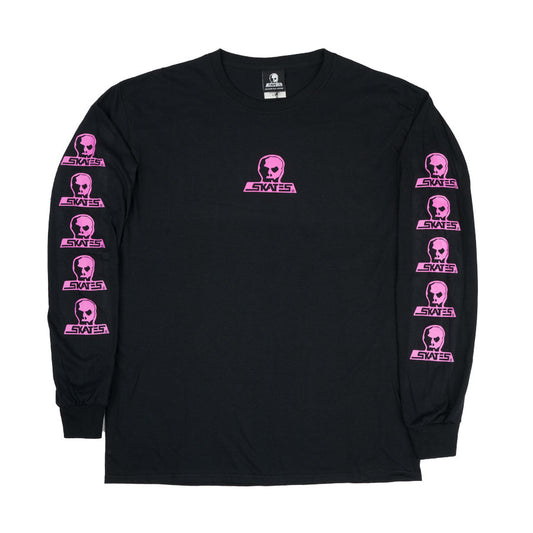 Skull Skates L/S T-Shirt Ink Pink - Black