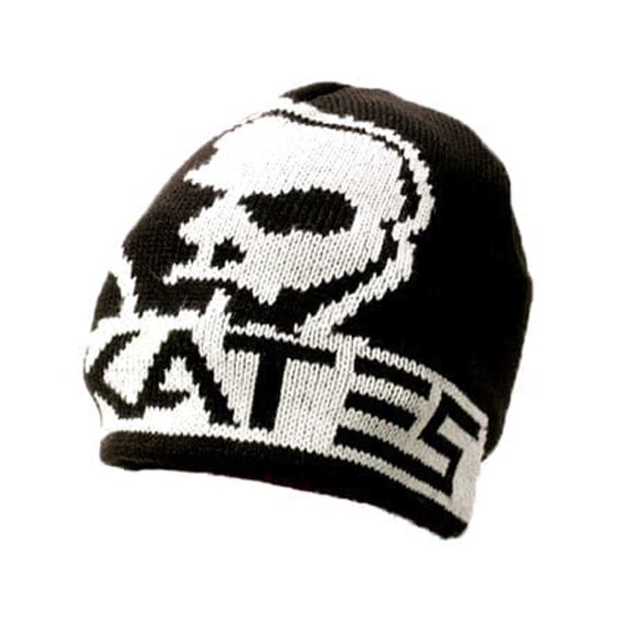 Skull Skates Woven Logo No Cuff Beanie  - Black