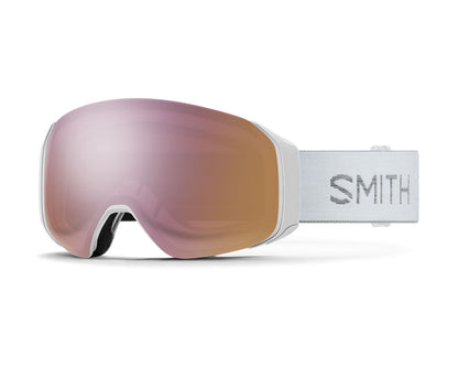 Smith 4D MAG S Goggle White Chunky Knit/ChromaPop Everyday Rose Gold Mirror  + Bonus Lens