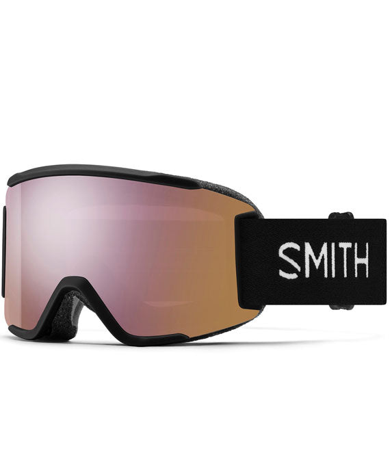 Smith Squad S Goggle - Black/ChromaPop Everyday Rose Gold Mirror + Bonus Lens