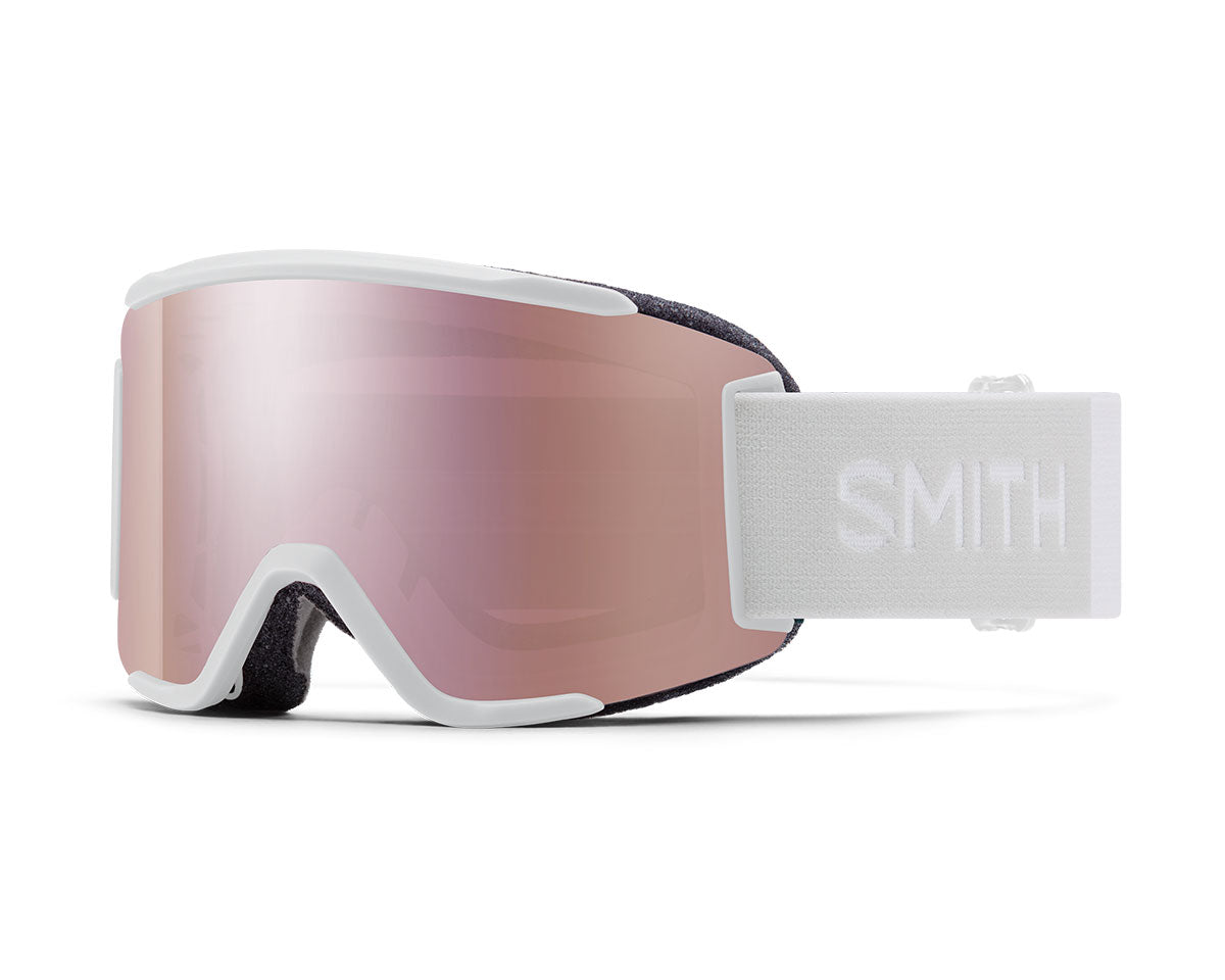 Smith Squad S Goggle White Vapor/ChromaPop Everyday Rose Gold Mirror  + Bonus Lens