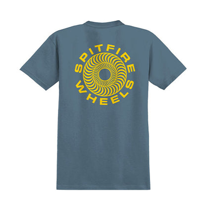 Spitfire Classic '87 Swirl T-Shirt Stone Blue/Yellow