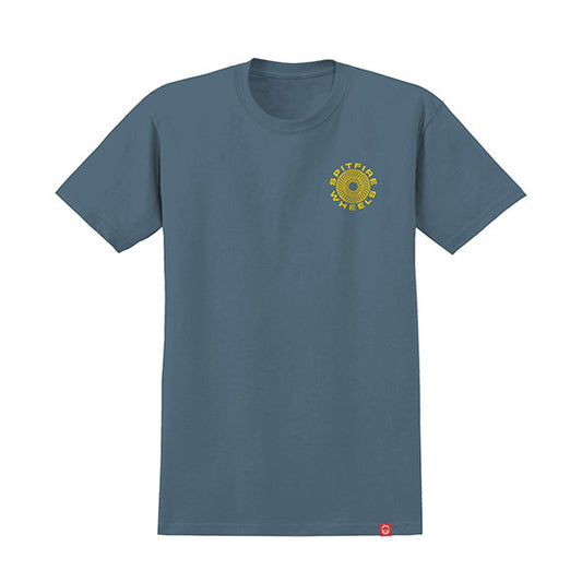 Spitfire Classic '87 Swirl T-Shirt Stone Blue/Yellow