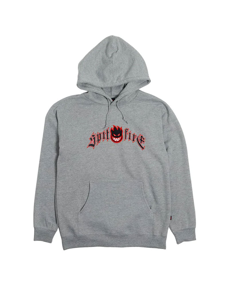 Spitfire Immortal Fire Emb Hooded Sweatshirt - Grey Heather