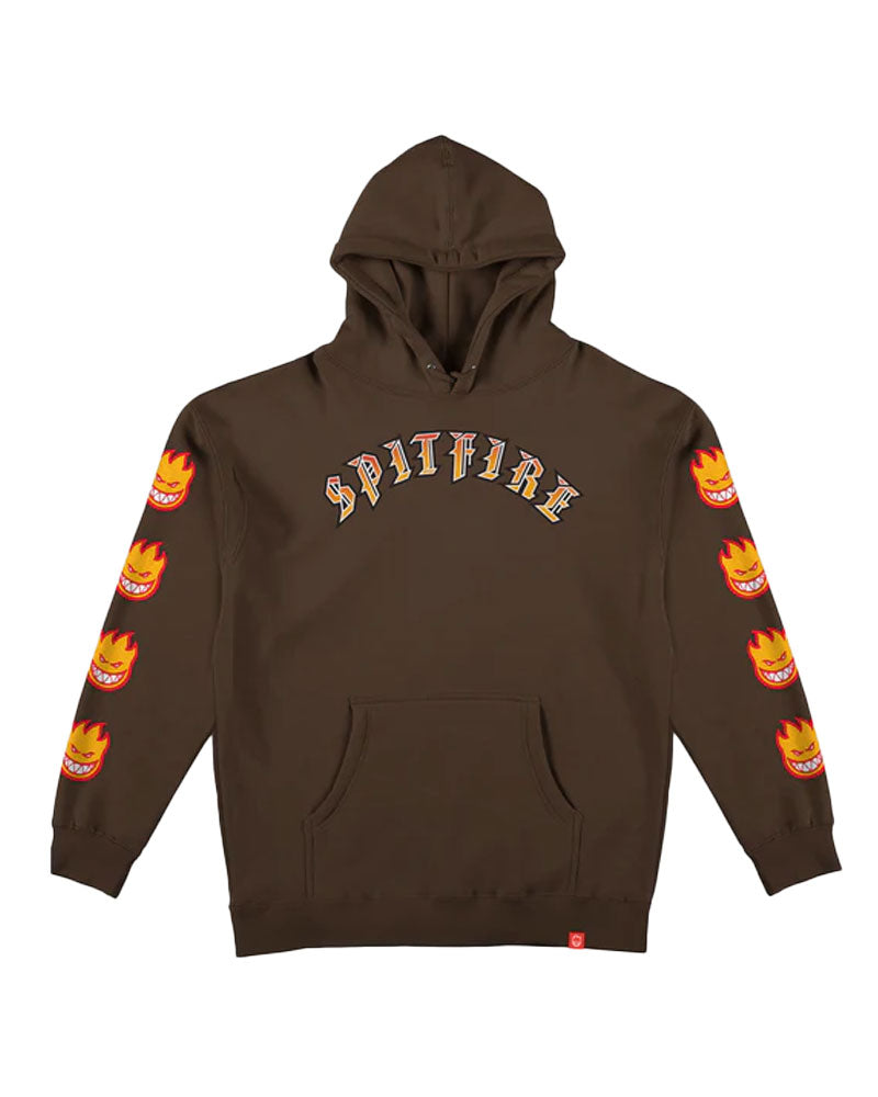 Spitfire Old E Bighead Fill Hooded Sweatshirt - Brown/Gold