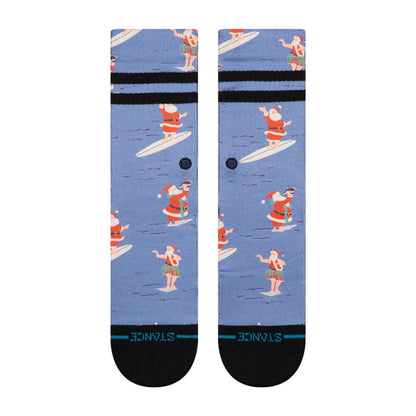 Stance Kids' Surfing Santa Crew Sock Blue