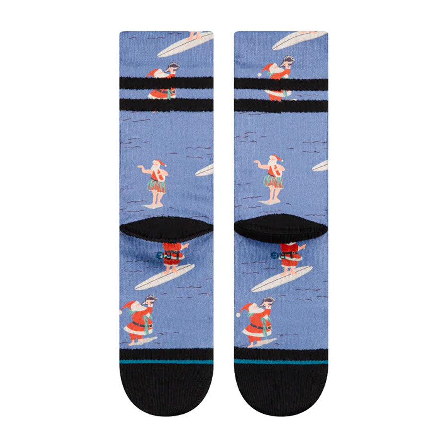 Stance Kids' Surfing Santa Crew Sock Blue