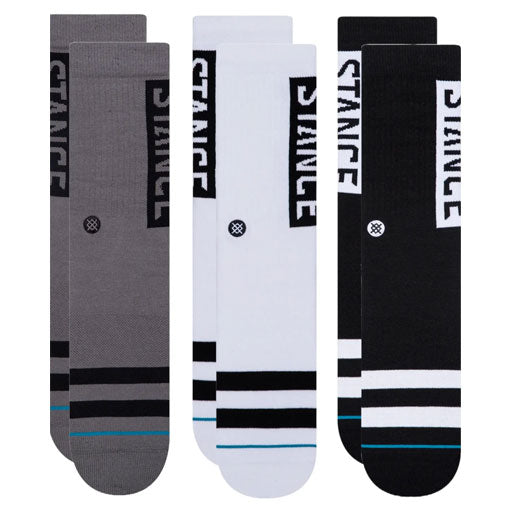 Stance Staples OG Crew Sock 3-Pack - Black/White