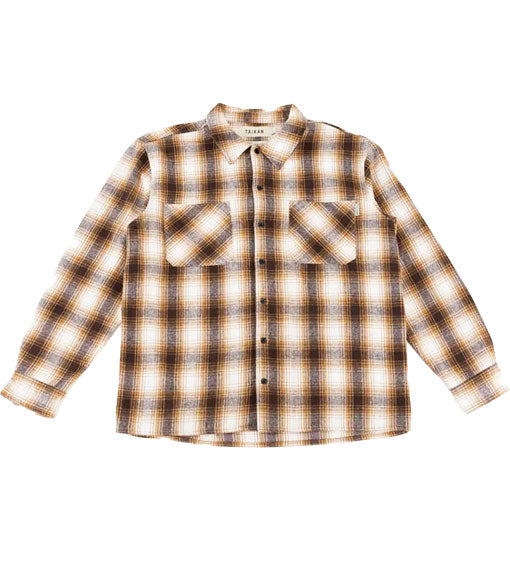 Taikan Heavyweight Plaid Button Shirt Brown