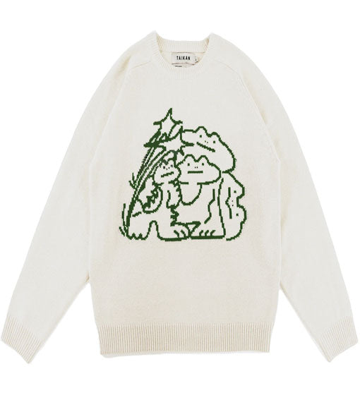 Taikan Joshua "Frogs" Knit Sweater Cream