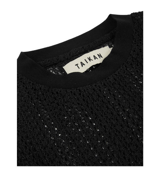 Taikan Loose Knit Crocheted Sweater Black