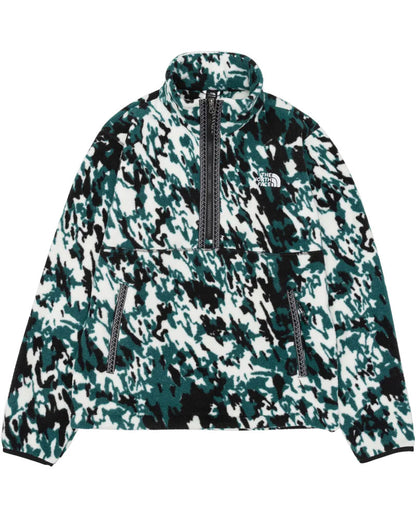 The North Face Fleeski Zip Pullover Deep Nori Trail Print