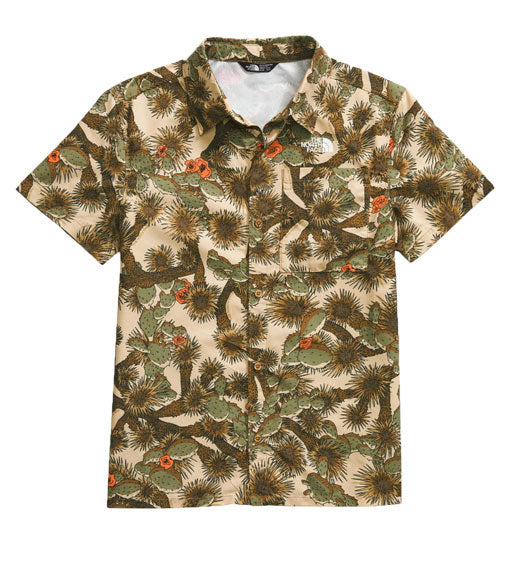 The North Face Kids' S/S Amphibious Button Up Brown Camo