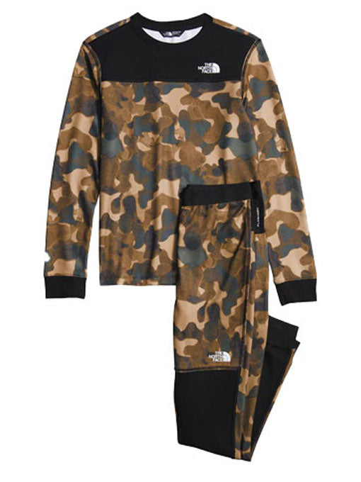 The North Face Kids' Waffle Baselayer Set Utility Brown Camo 2024