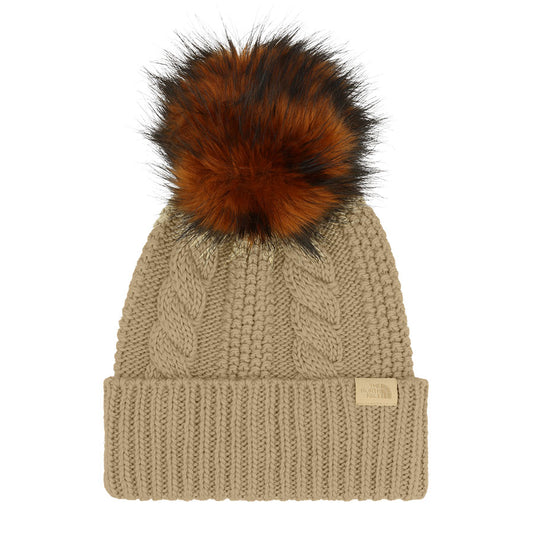 The North Face Women's Oh Mega Fur Pom Beanie Khaki Stone 2025