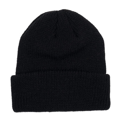 The Source Cuffed Leaf Label Beanie Omen Black