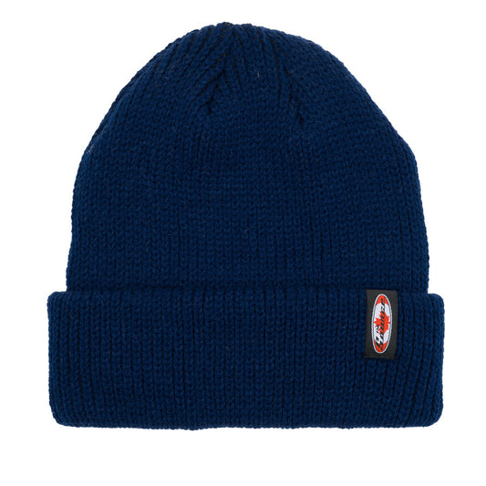 The Source Cuffed Leaf Label Beanie Sport Navy