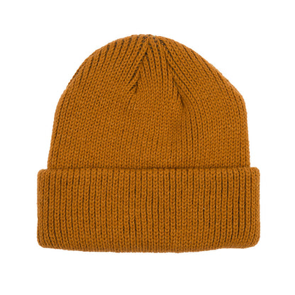 The Source Cuffed Leaf Label Beanie Worker Brown