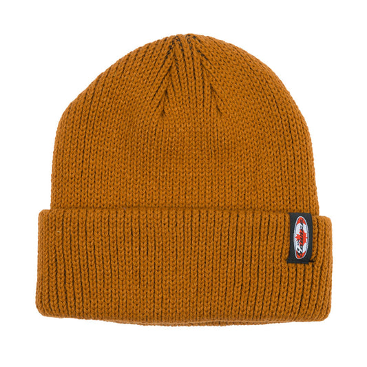 The Source Cuffed Leaf Label Beanie Worker Brown