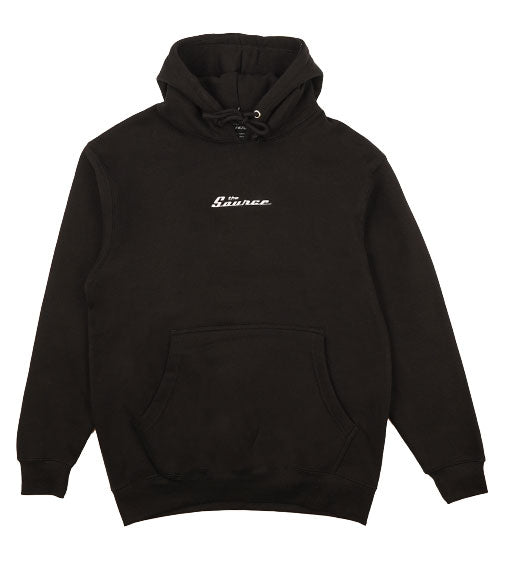 The Source Heavyweight Embroidered Word Hooded Sweatshirt Black/White