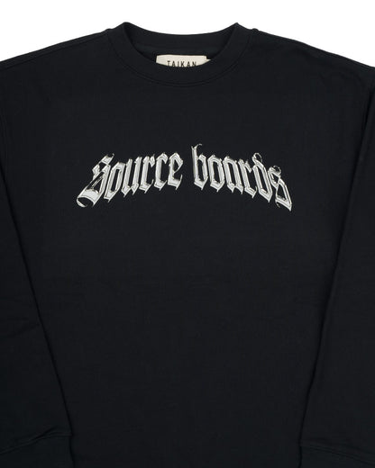 The Source Liquid Metal Crewneck Omen Black