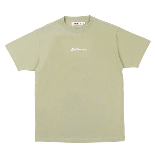 The Source Word Midweight T-Shirt Green/Dove Emb