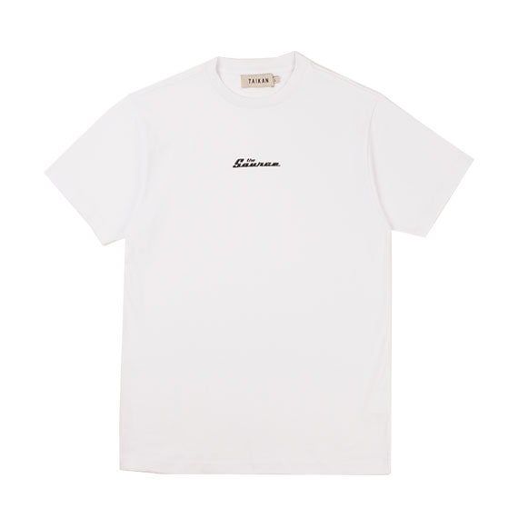 The Source Word Midweight T-Shirt White/Coal Emb