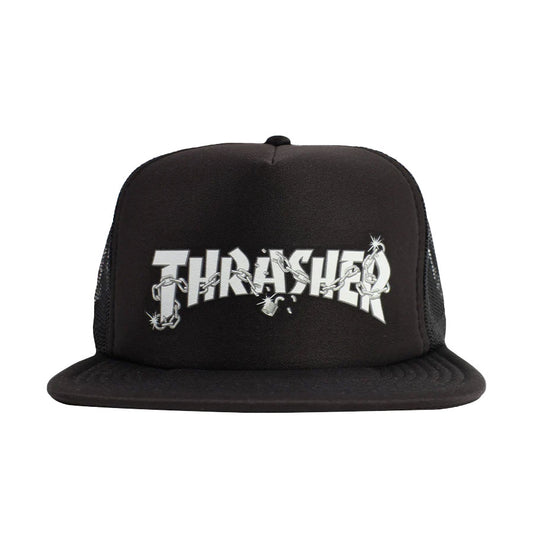 Thrasher Chains By Daniel Shepard Trucker Hat - Black