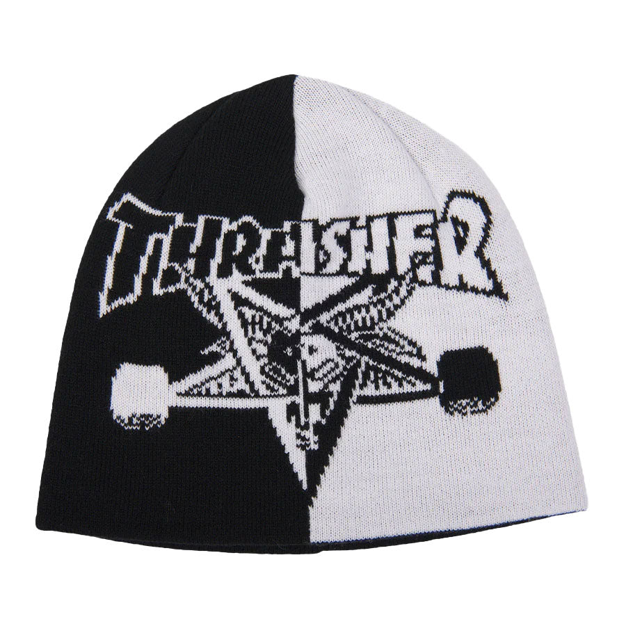 Thrasher Skategoat Split Skully Beanie - Black/White