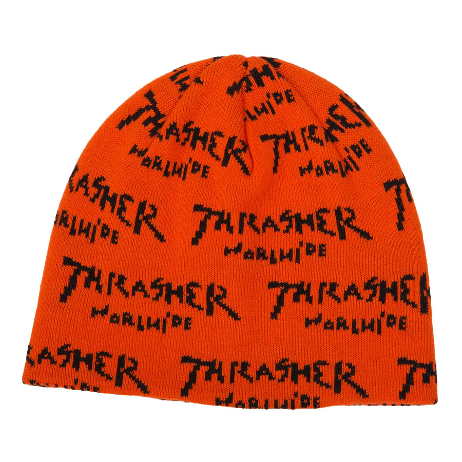 Thrasher Worlwide Skully Beanie - Orange